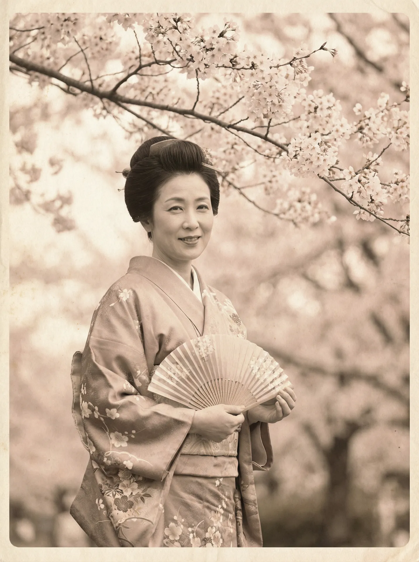 一位持扇的优雅 里番-里番动漫合集~深度揭秘里番热点 在樱花树下的复古写真
